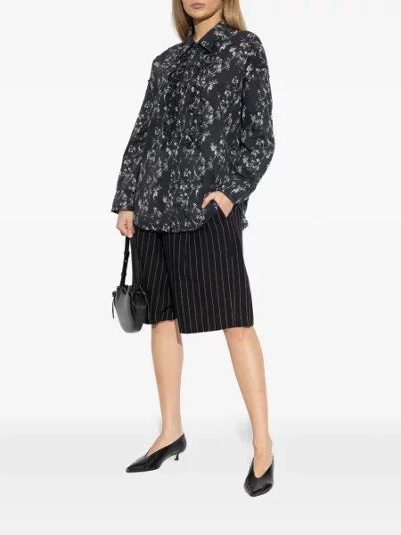 Cămașă R13 cu model floral cu imagine negru