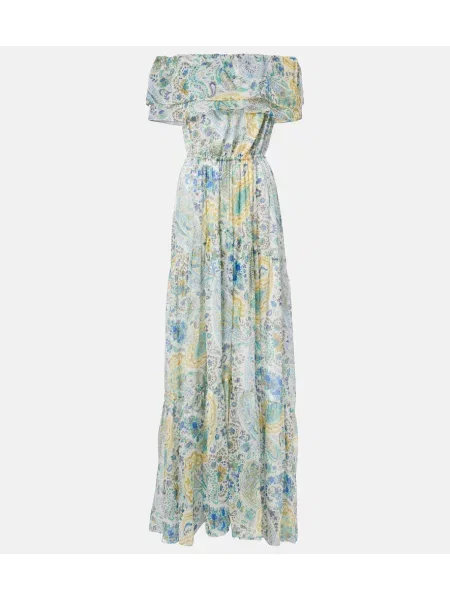 Rochie maxi Etro de mătase cu model paisley