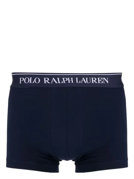 Haftowane szorty Polo Ralph Lauren z zamkiem błyskawicznym do połowy niebieskie