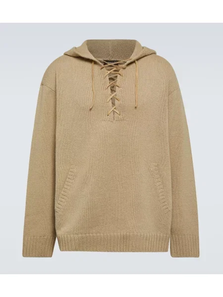Вълнен суичър с качулка Undercover бежово
