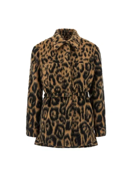 Płaszcz wełniany Fendi wełniany