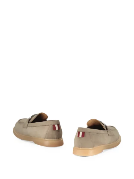Pantofi loafer Bally din piele cu autograf gri
