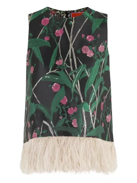 Top La Doublej cu imagine din bambus negru