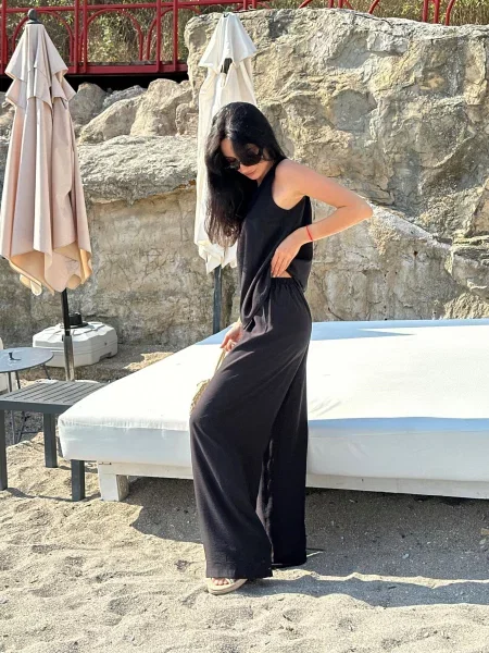 Штани палаццо Cosy віскоза/поліестер чорний