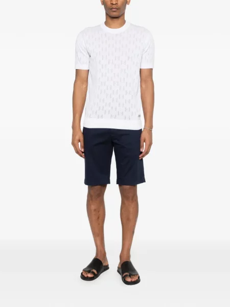 Tricou Karl Lagerfeld scurt cu autograf alb