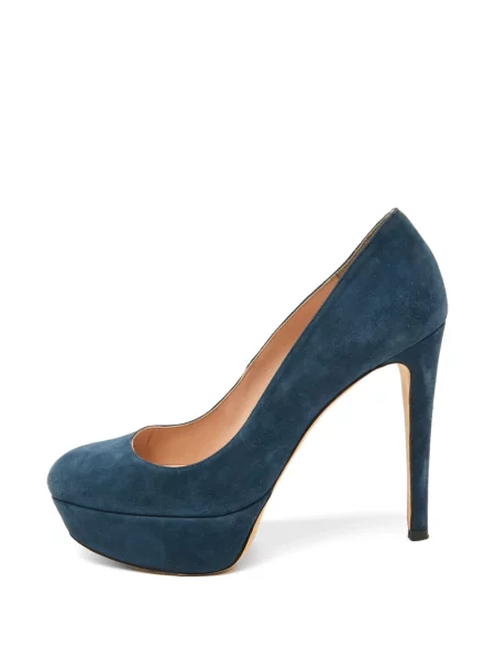 Pantofi cu toc Stuart Weitzman din piele de căprioară cu platformă albastru