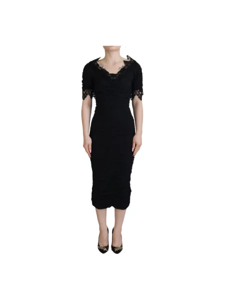 Sukienka midi Dolce And Gabbana biznesowa czarna