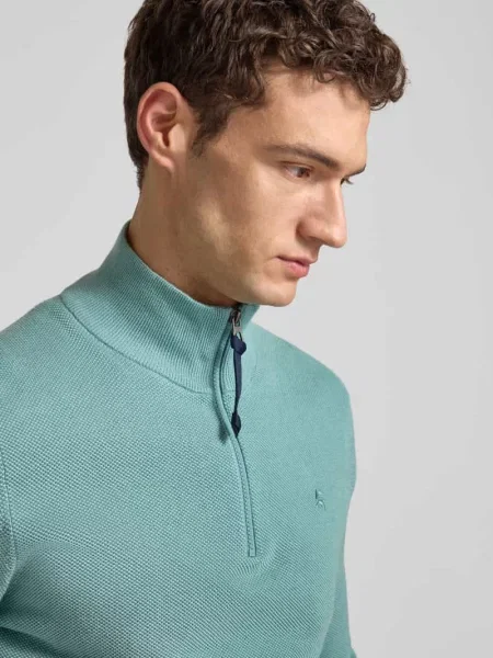 Sweter z dzianiny z kołnierzem zapinanym Lerros