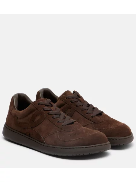 Sneakerși Loewe din piele de căprioară maro