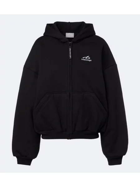 Суичър с качулка Balenciaga с автограф черно