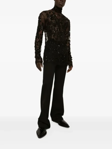 Риза Dolce & Gabbana от тюл черно