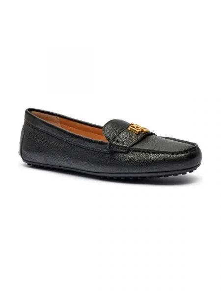 LAUREN RALPH LAUREN Bőr mokaszin fekete