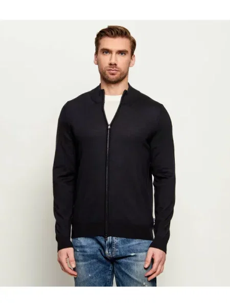 BOSS BLACK de lână pulover balonso negru