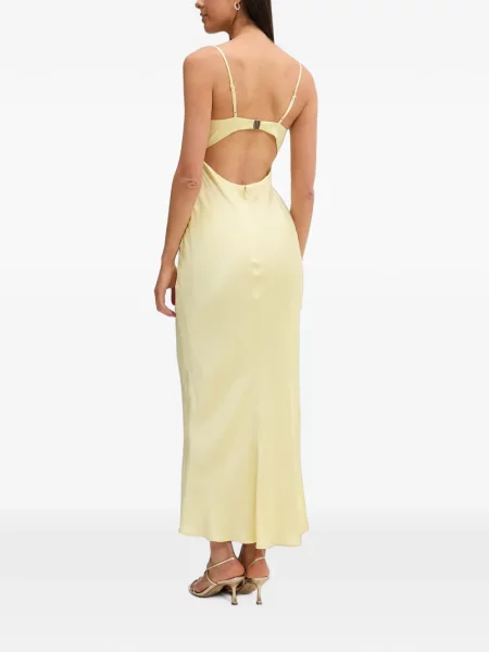 Matlasat rochie maxi Bardot galben