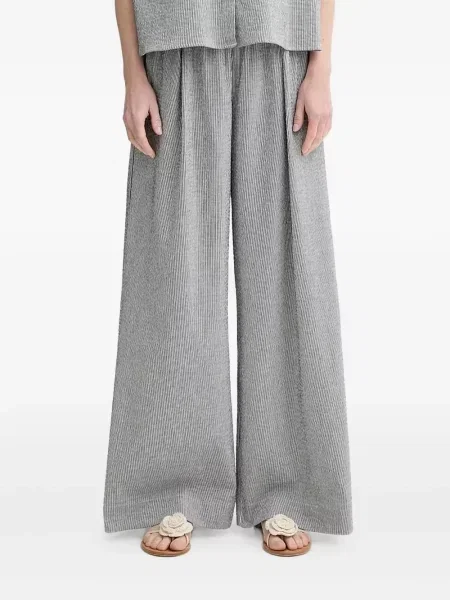 Pantaloni Sessun cu dungi gri