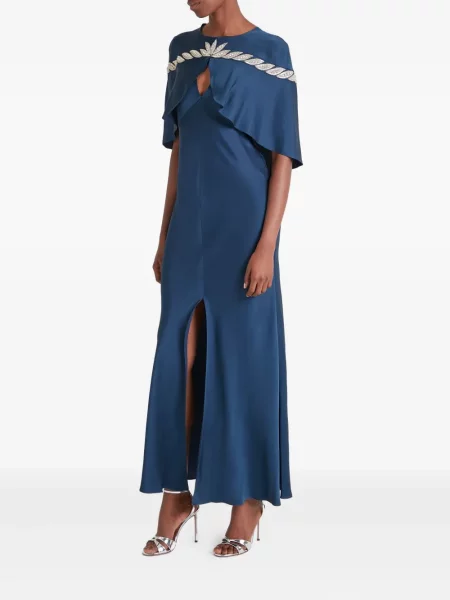 Rochie maxi Temperley London de costum albastru