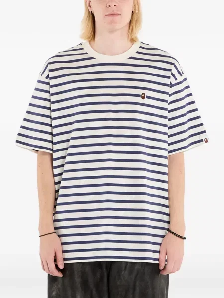 Tricou A Bathing Ape® cu dungi alb
