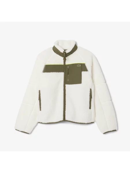 Lacoste Kurtka Z Zamkiem Z Blokadą Koloru Regular Fit biała