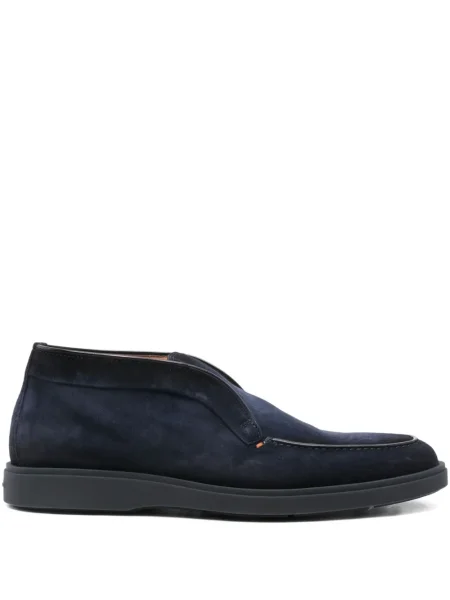 Pantofi loafer Santoni din piele de căprioară albastru