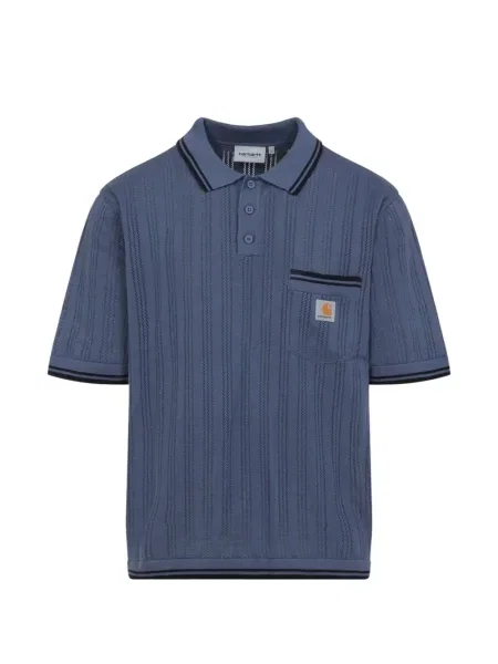 Polo Carhartt Wip cu dungi albastru