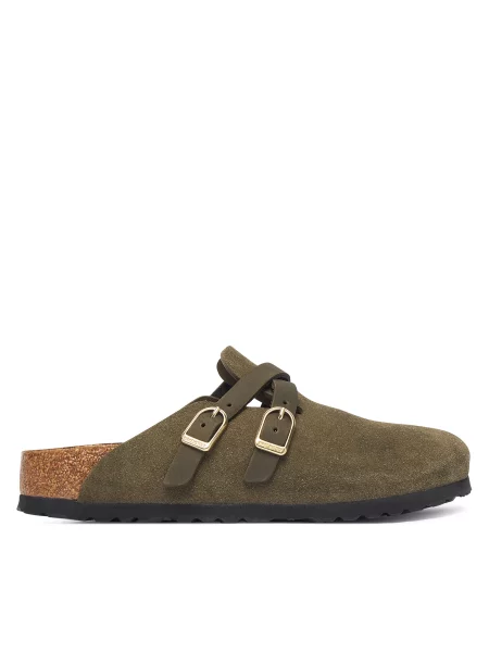 Papuci Birkenstock cu cataramă verde