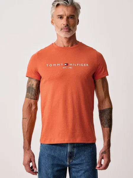 Tommy Hilfiger kratka majica oranžna