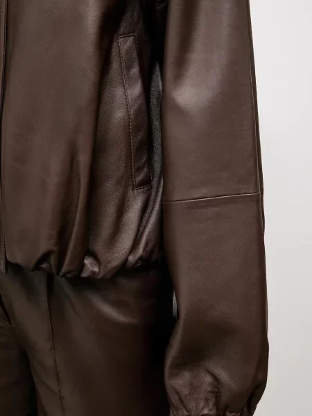 Шкіряна куртка Answear.LAB демісезонна oversize коричневий