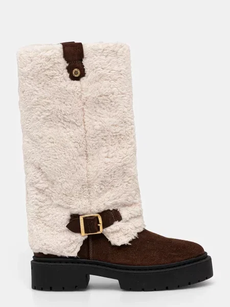 Сапоги Steve Madden на платформе бежевые