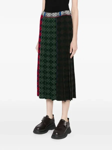 Pledas midi sijonas Yanyan Knits iki kelių ruda