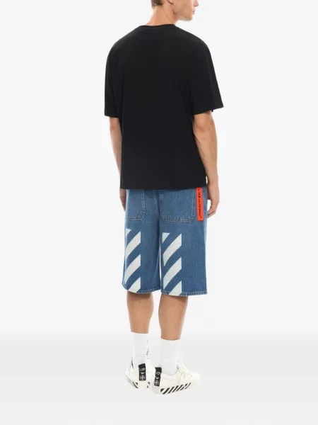 Pantaloni scurți din denim L/ab C/o Off-white alb