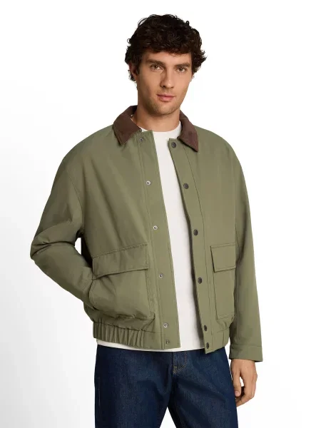 TOM TAILOR DENIM Prechodná bunda / olivová hnedá