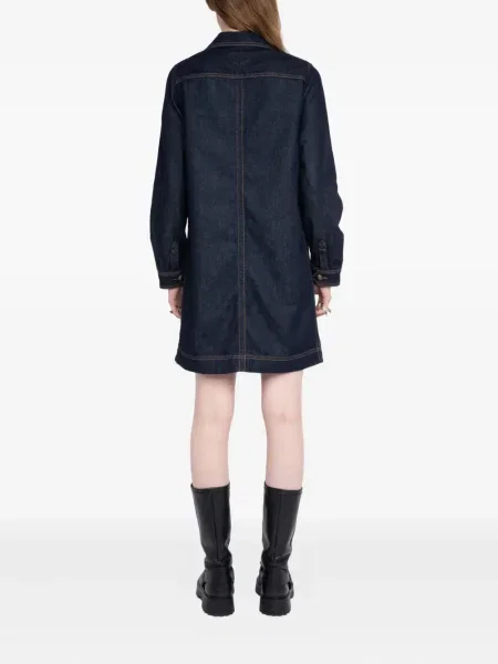 Костюм мини рокля Zadig&voltaire с връзки с дантела синьо