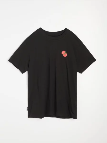 Sinsay koszulka comfort z krótkim rękawem czarny