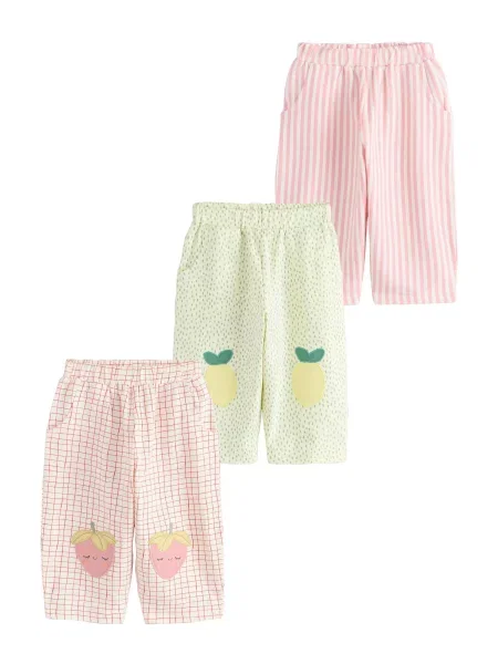 Next Pantaloni galben / verde / roz alb