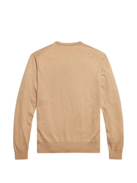 Fleece polo Polo Ralph Lauren με κέντημα με λαιμόκοψη v κόκκινο