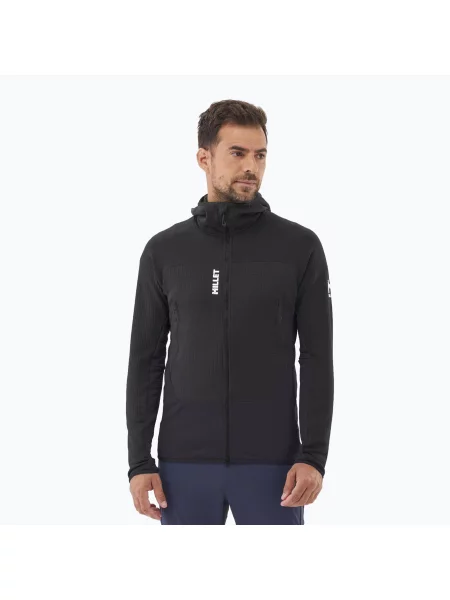 Férfi pulóver Millet Fusion Grid Hoodie black/noir Fusion Grid Hoodie fekete