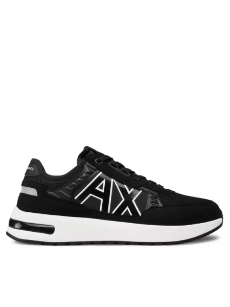 Sneakersy Armani Exchange w miejskim stylu skórzane czarne
