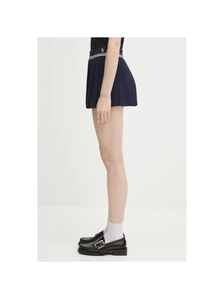 Sporty & Rich spódnica Src Logo Abigail granatowy mini rozkloszowana niebieska