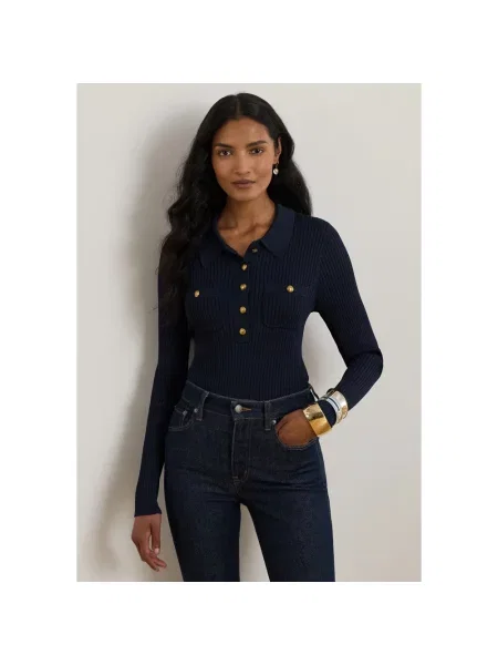 Lauren Ralph Lauren sweter z wiskozą niebieski