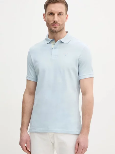 Тениска с яка Barbour Tartan Pique Polo с апликация синьо
