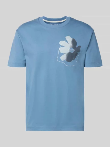 T-shirt o kroju relaxed fit z czystej bawełny Marc O'polo niebieska
