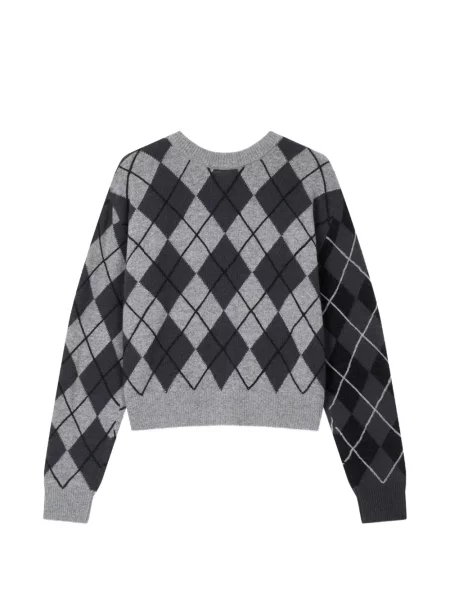 Cardigan Tomboy cu model argyle gri