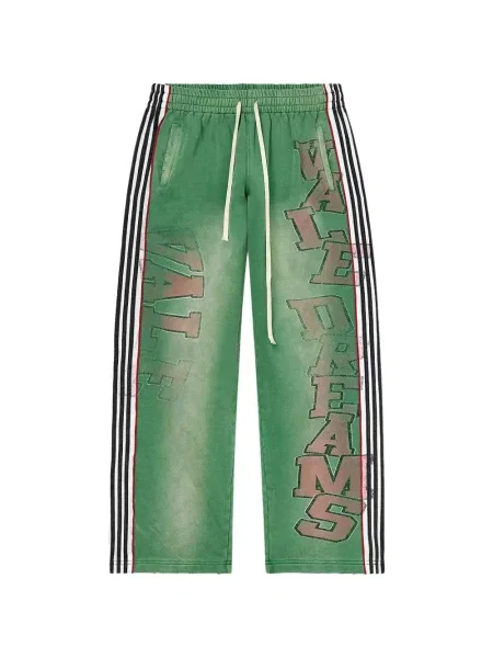 Pantaloni Vale cu dungi alergare verde