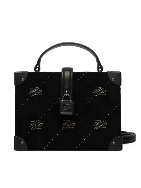 Karl Lagerfeld Kabelka Autograph / strieborná čierna