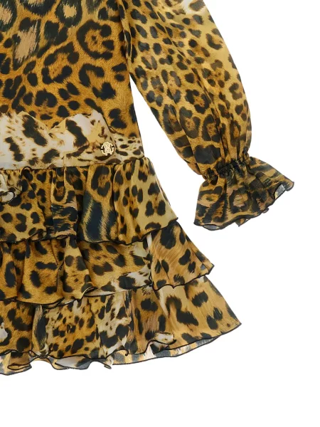 Sukienka dziecięca Roberto Cavalli brązowa