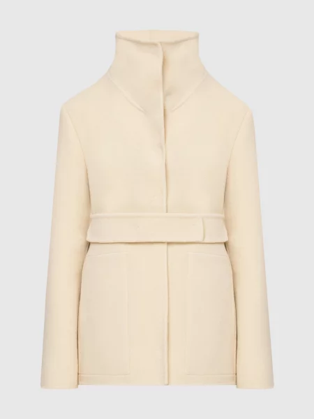 Світло-бежеве пальто з вовни Jil Sander бежеве