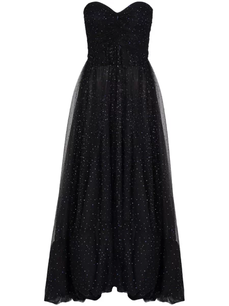 Sukienka Giorgio Armani z cekinami bez ramiączek garniturowa czarna