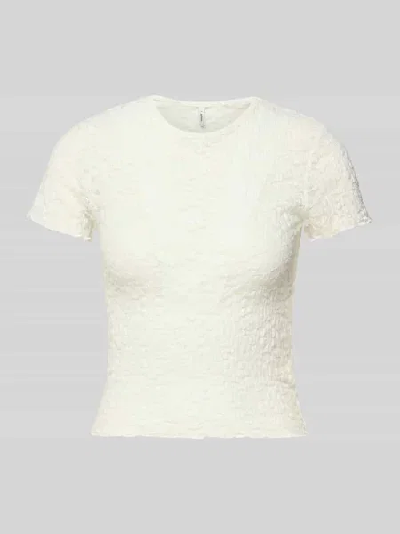 T-shirt o kroju slim fit z koronki model FAITH' Only biała