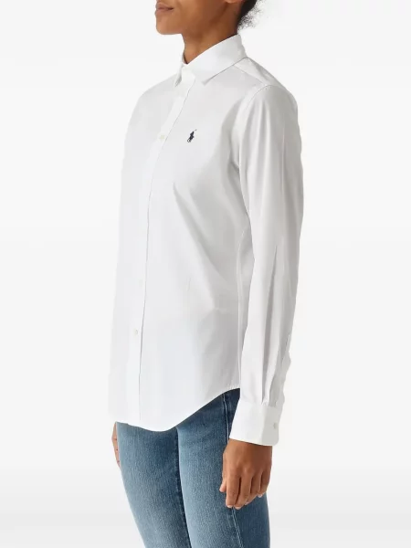Πουκάμισο Polo Ralph Lauren με κέντημα από ζέρσεϋ μπλε