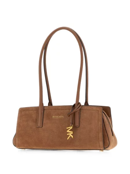 Geantă Michael Michael Kors cu imagine din piele de căprioară negru